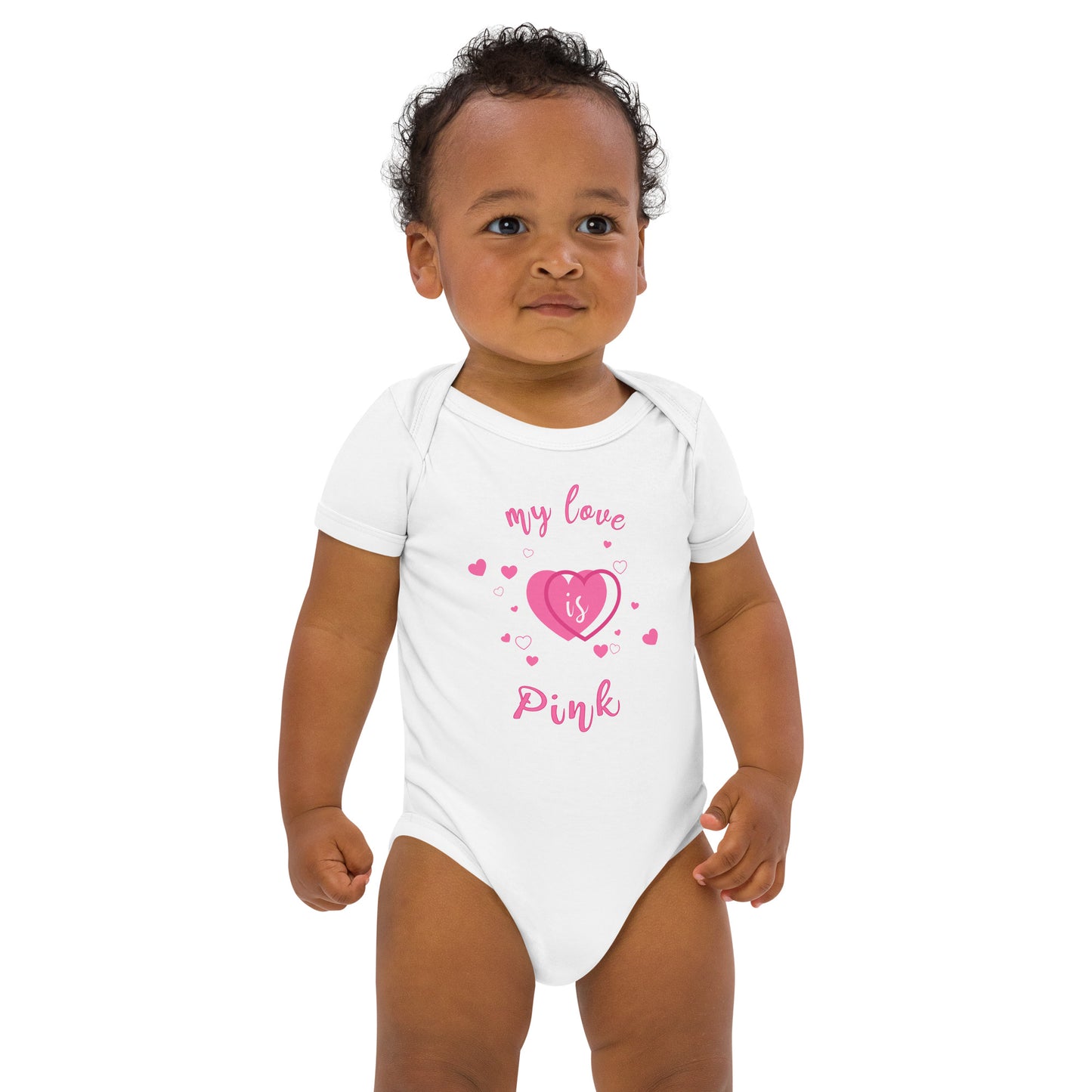 Babystrampler "My love is Pink"