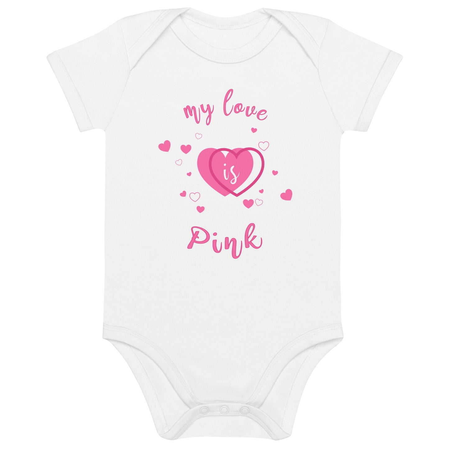 Babystrampler "My love is Pink"