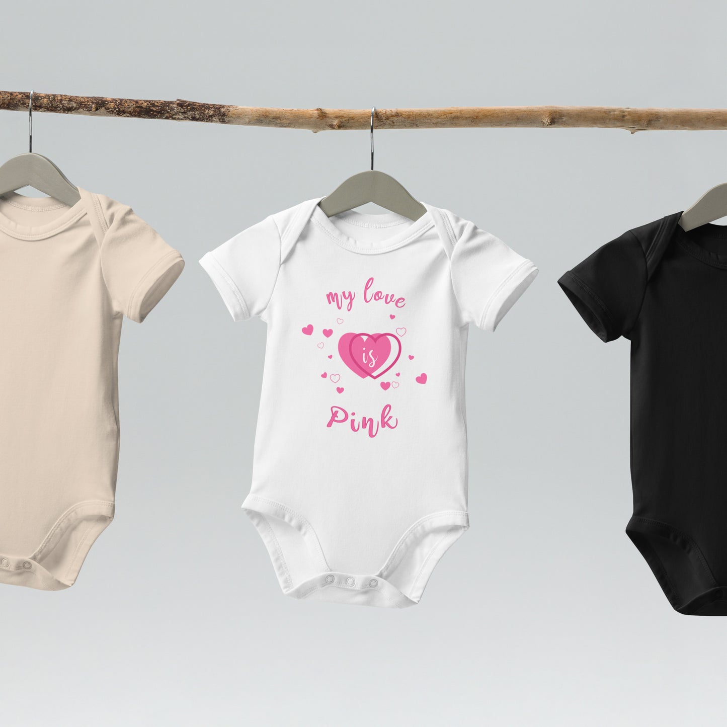Babystrampler "My love is Pink"
