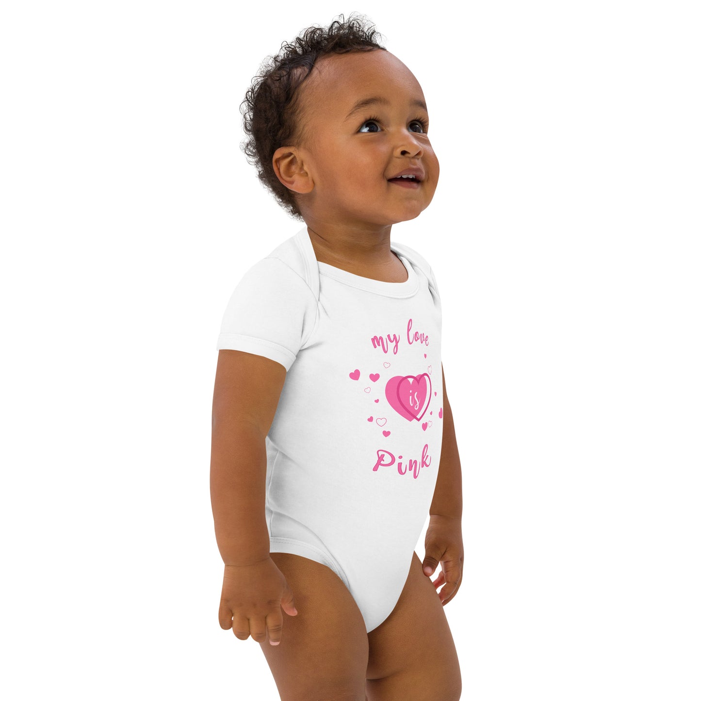 Babystrampler "My love is Pink"